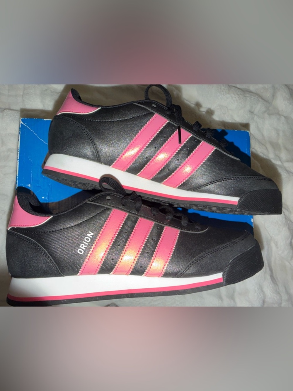 adidas Orion Black and Pink Retro-Style Sneakers